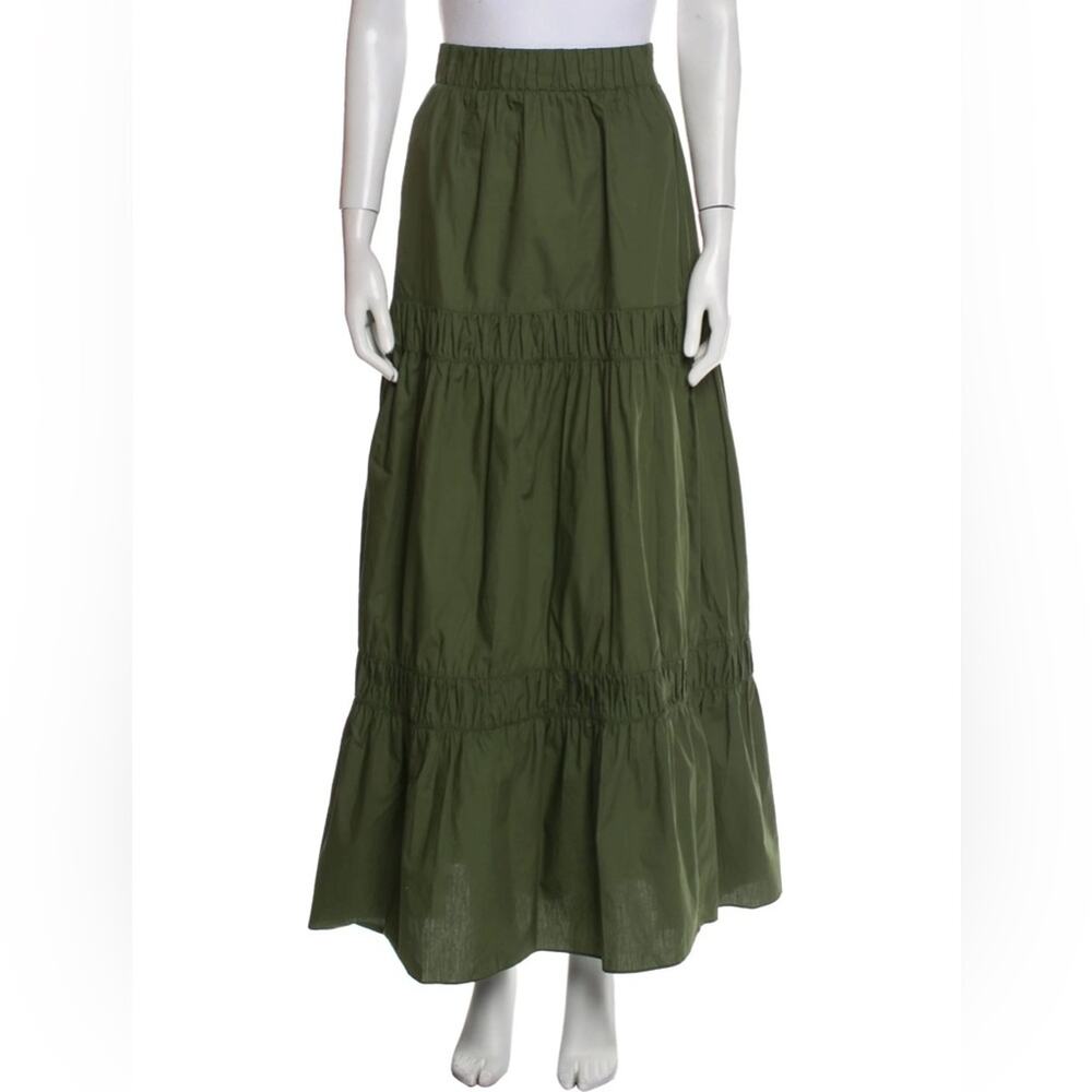 NWT Misa Los Angeles Tiered Skirt, Green, Size Large